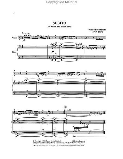 Lutoslawski, Witold: Subito (violin & piano)
