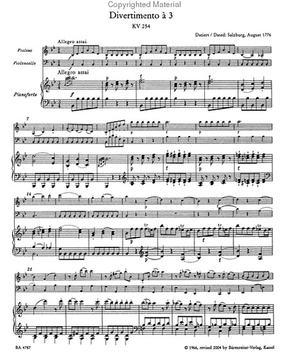 Mozart: Complete Piano Trios - URTEXT (piano trio) Barenreiter