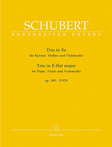 Schubert (Arnold): Piano Trio in Eb Major, Op.100, D.929 - URTEXT (piano trio) Barenreiter