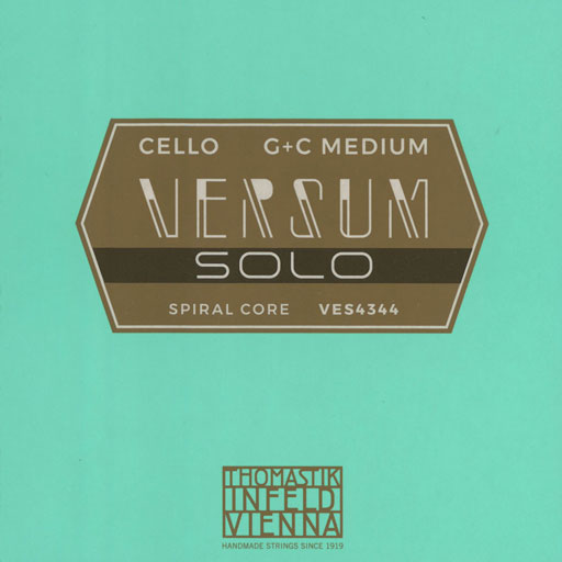 VERSUM Solo G & C cello string set, 4/4 medium, by Thomastik-Infeld, AUSTRIA