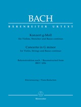 Bach: Concerto in G minor (violin, piano) Barenreiter
