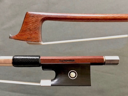 F.C. Neuveville viola bow, Finkel Shop, ebony/silver, Switzerland 70.6 g.