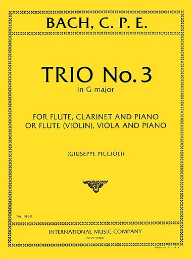 Bach, CPE: Trio No. 3 in G major (violin (flute), viola, piano)