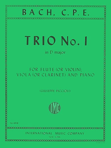 Bach, C.P.E.: Trio No. 1 (violin (flute), viola (clarinet), piano)