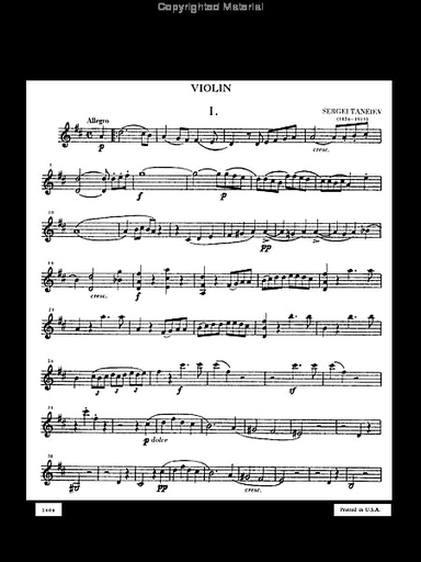 Taneyev/Taneiev, Sergei: Trio in D major, Op. 21 (2 violins & viola)