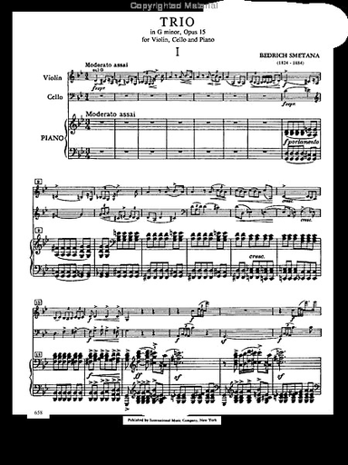 Smetana, B.: Trio in G minor Op.15 (violin, cello, piano)