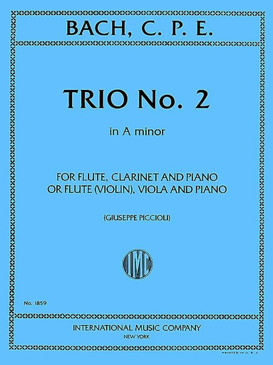 Bach, CPE: Trio No.2 in a minor (violin, viola, piano)(flute, viola, piano)