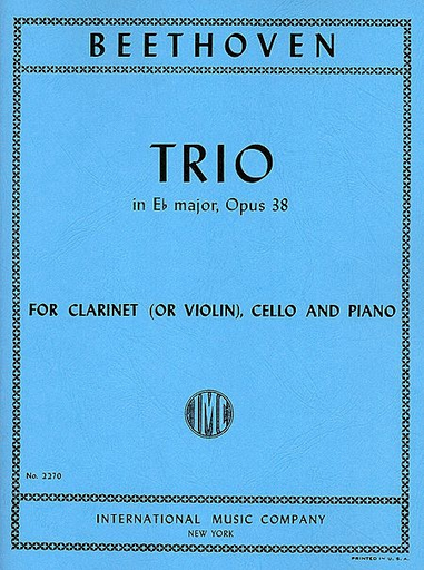 Beethoven, L.van: Trio in E flat major, Op.38 (clarinet or violin, cello & piano)