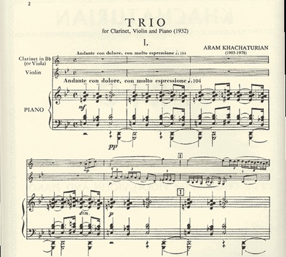 Khachaturian, Aram: Trio (violin, viola, piano) (clarinet, violin, piano)