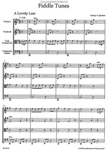 Speckert: Fiddle Tunes, Irish Music (string quartet) Barenreiter