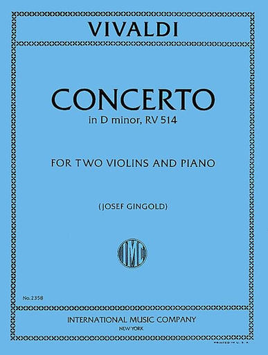 Vivaldi, Antonio: Concerto in d minor F.I. No.100 (flute, violin & piano)