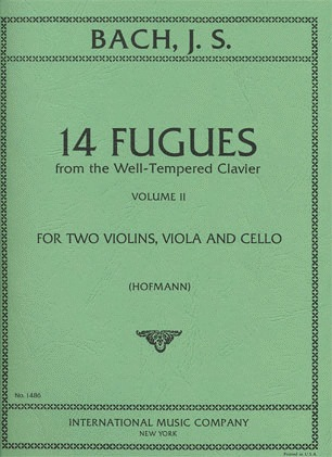 Bach, J.S.: 14 Fugues from The Well-Tempered Clavier, Volume II. For string quartet. Parts.