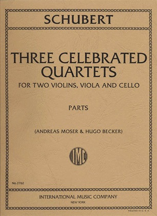 Schubert, F.: Three Celebrated Quartets for two violins, viola and cello (parts)