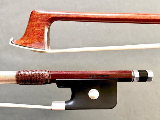 EMIL RICHAUD Pernambuco viola bow, ebony & silver, used 70.4g