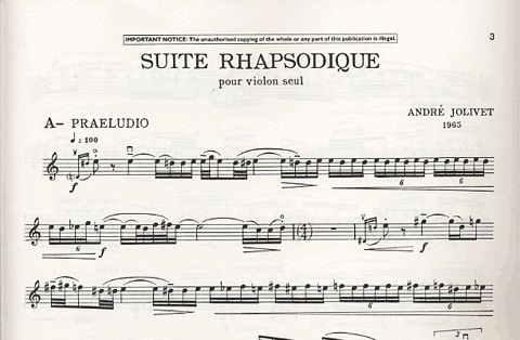 Jolivet, A.: Suite Rhapsodique (violin)