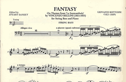 Bottesini, Giovanni (Sankey): Fantasy on Bellini's ''La Sonnambula''(bass & piano)