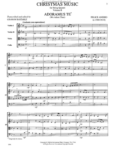 Bastable, Graham: Christmas Music Vol.2 score and parts (string quartet)