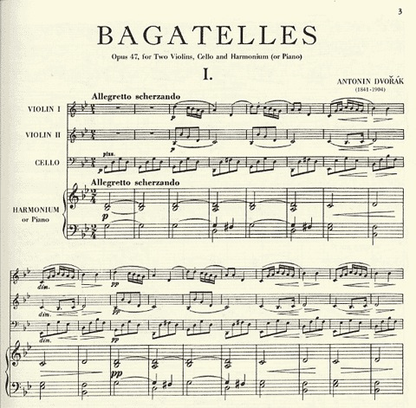 Dvorak, Antonin: Bagatelles Op.47 (2 violins, cello & piano)
