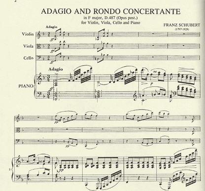 Schubert, F.: Piano Quartet Adagio and Rondo (violin, viola, cello, piano)