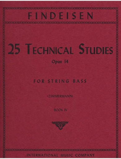 Findeisen, T.A. (Zimmerman): 25 Technical Studies, Op.14 Volume 4 (bass)