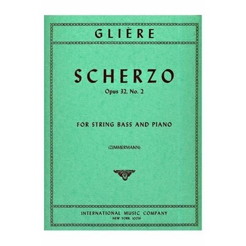 Gliere, Reinhold (Zimmermann): Scherzo Op.32 #2 (bass & piano)