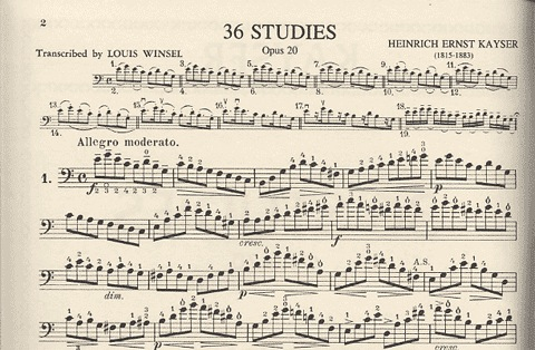Kayser, H.E.: 36 Studies Op.20 (bass)