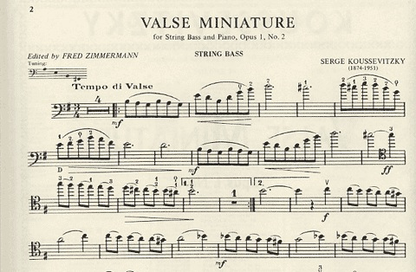 Koussevitzky, Serge: Valse Miniature Op.1 #2 (bass & piano) IMC