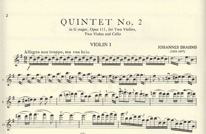 Brahms, Johannes: Quintet in G Op.111 No.2 (2 violins, 2 violas, cello) IMC