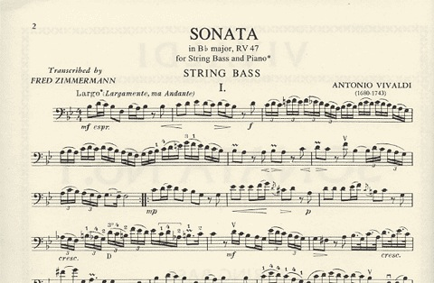 Vivaldi, A.: Sonata #1 Bb FXIV n.1 (bass & piano)
