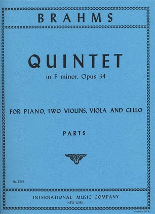 Brahms, Johannes: Quintet in F minor Op.34 (2 violins, viola, cello, piano)