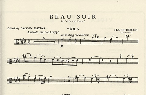 Debussy (Katims/Gretchaninoff): Beau Soir (viola & piano) International