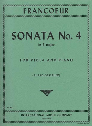 Francoeur, Francois: Sonata No.4 in E major for viola & piano