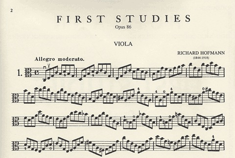 Hofmann, Richard: First Studies (in the 1st position) Op.86 (viola)