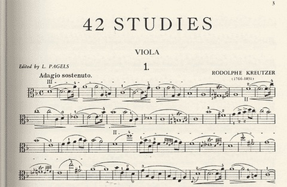 Kreutzer, Rodolph (Pagel): 42 Studies for Viola