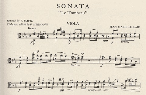 Leclair, Le Tombeau, viola