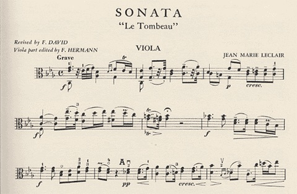 Leclair, Le Tombeau, viola