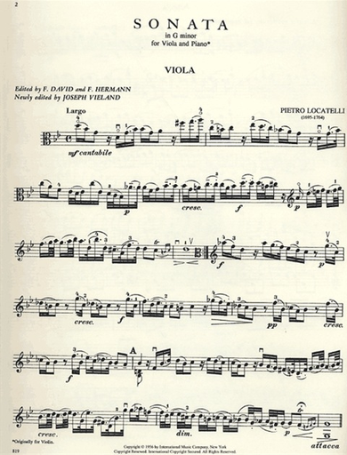 Locatelli, Pietro: *POD* Sonata in G minor (viola & piano)