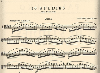 Palaschko, Johannes: 10 Studies for Viola Op.49
