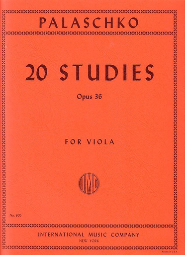 Palaschko, Johannes: Twenty Studies for Viola Op.36