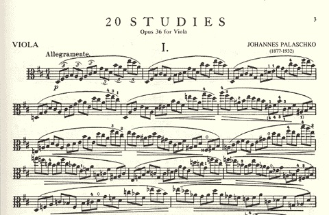 Palaschko, Johannes: Twenty Studies for Viola Op.36
