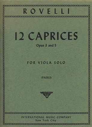 Rovelli, Pietro: 12 Caprices, Op.3 & Op.5 (Viola)