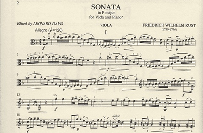 Rust, F.W.: Sonata in F Major (viola & piano)