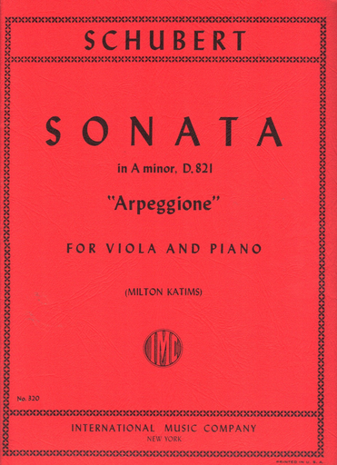 Schubert, Franz (Katims): Sonata in A minor ''Arpeggione''  IMC