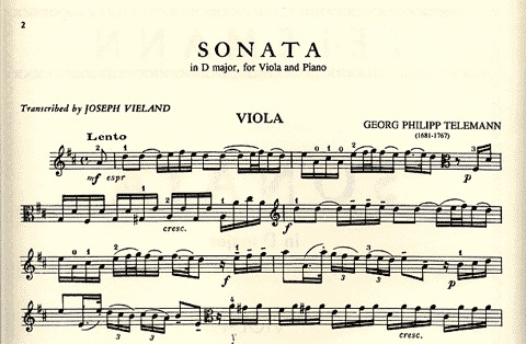Telemann, G.P.: Sonata in D Major (viola & piano)
