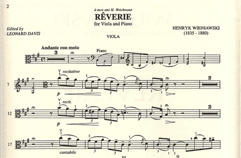 Wieniawski: Reverie (viola & piano)
