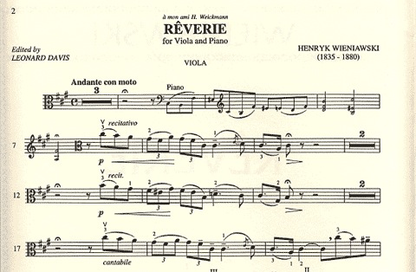 Wieniawski: Reverie (viola & piano)
