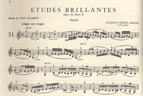 Mazas, Jacques (Galamian): Etudes Brillantes, Op.36 No.2 (violin)