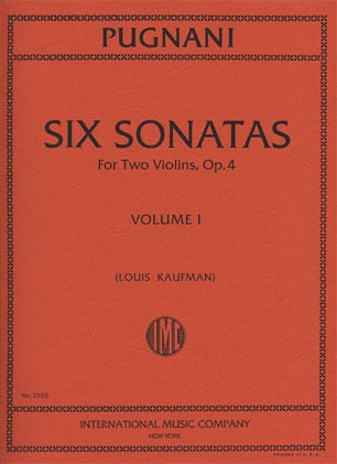 Pugnani, Gaetano: Six Sonatas Op.4 Vol.1 (2 Violins)