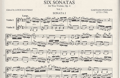 Pugnani, Gaetano: Six Sonatas Op.4 Vol.1 (2 Violins)