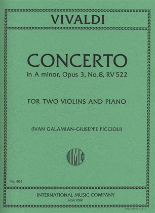 Vivaldi, Antonio (Galamian): Concerto in A minor Op.3 #8 (2 violins & piano)